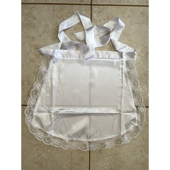 HALCO MRS SANTA CLAUS SATIN APRON MAID HOSTESS 50'S HOUSEWIFE COSTUME - Picture 2 of 2